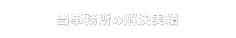 当事務所の解決実績