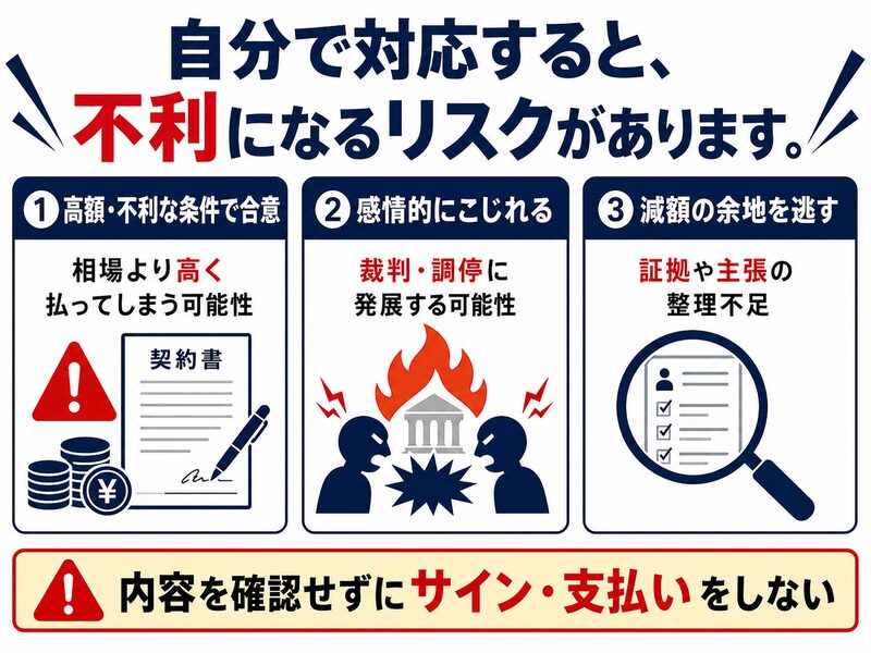 慰謝料請求は自分で対応できる?弁護士をつけない3つのリスク
