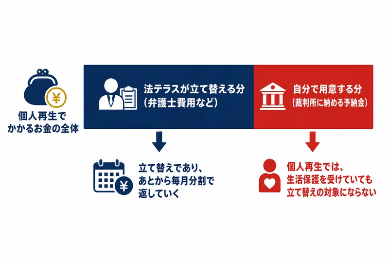 【早見表】法テラスの個人再生の料金表と自己負担になる費用